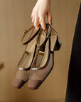 Noelle™| Mesh Block Heels