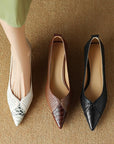 Maela™| Snakeskin Tip Flats