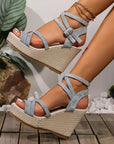 Denim™| Wedged Heel Sandals