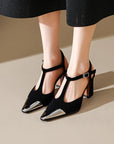Fioren™| Leather T Strap Pumps