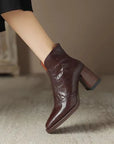 Everly™| Leather Ankle Boots
