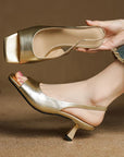 Kendra™| Leather Slingbacks