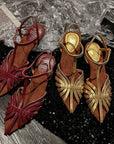Kalila™| Gold Kitten Sandals