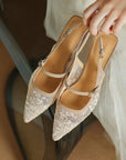 Elira™| Embroidered Mesh Heels