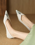 Maela™| Snakeskin Tip Flats