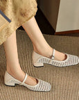 Mara™| Textured Strap Pumps