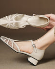 Caylin™| Braided T-Strap Heels