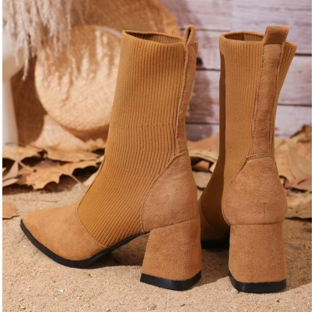 Harlow™| Knitted Leather Boots
