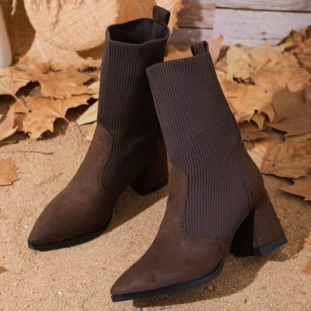 Harlow™| Knitted Leather Boots