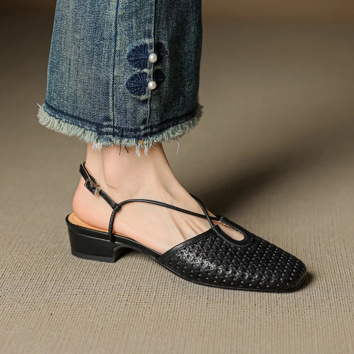 Celestelle™| Leather Slingbacks