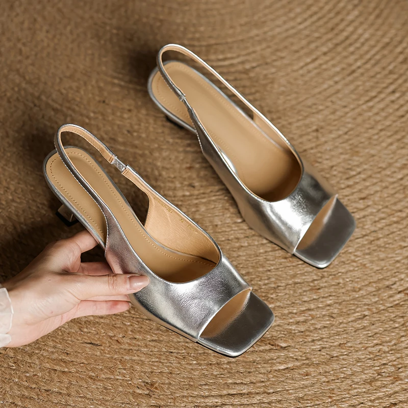 Kendra™| Leather Slingbacks