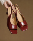 Kendra™| Leather Slingbacks
