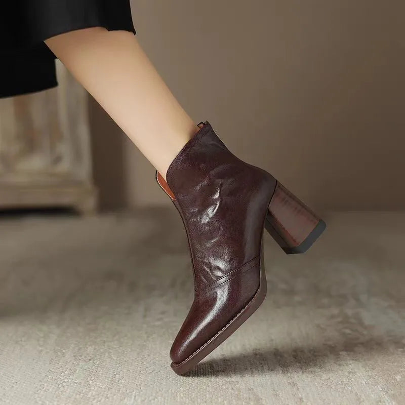 Everly™| Leather Ankle Boots